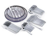 140 Pieces | Setting for 20 | Clear & Silver Combo Pack